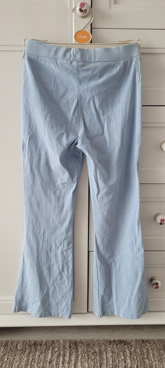 Kız Çocuk Mavi Pastel İspanyol Paça Tayt Pantolon - Görsel 2