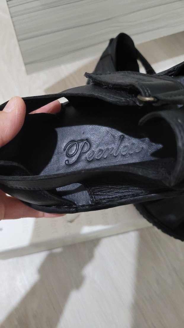 Erkek Siyah Cırt Tokalı Deri Sandalet - Görsel 4