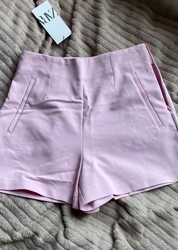 s Beden pembe Renk Pembe Mini Yüksek Bel Şort