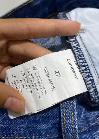 27 Beden Düğmeli Mavi Kadın Denim Pantolon