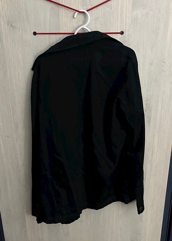 Düğmeli Siyah Erkek Keten Ceket - Görsel 2