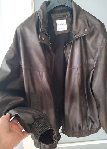 Bershka Bershka Kadın Kahverengi Deri Ceket