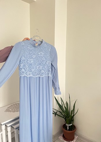 Mavi Bohem Uzun Piliseli Elbise Beden 38 ama kalıp küçük