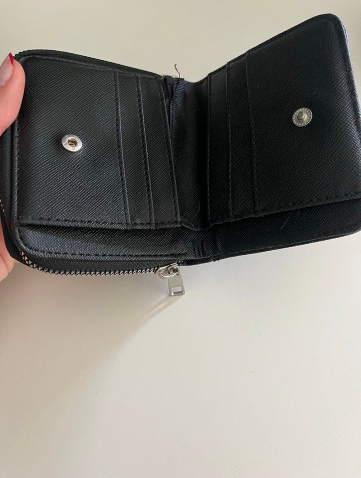 Deri Siyah Fermuarlı Kadın Cüzdanı - Görsel 3