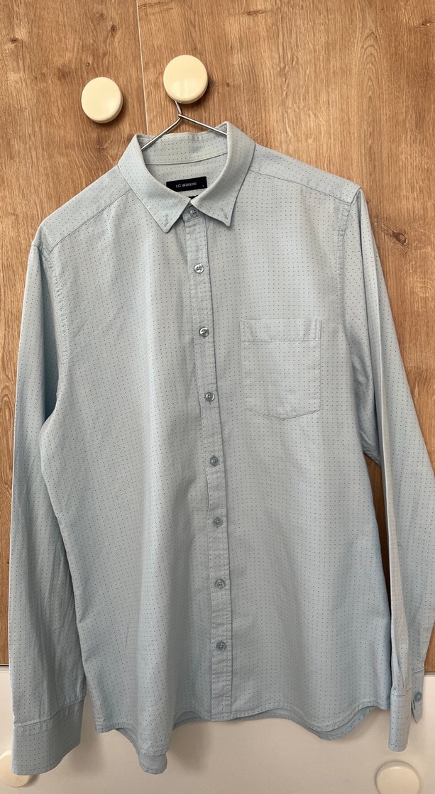 Mavi Düğmeli Uzun Kollu Erkek Gömlek - Görsel 3