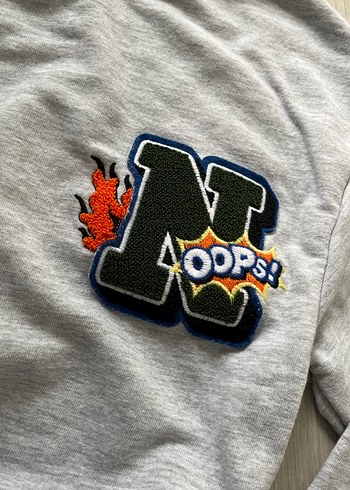 Gri Baskılı Kadın Sweatshirt - Görsel 3