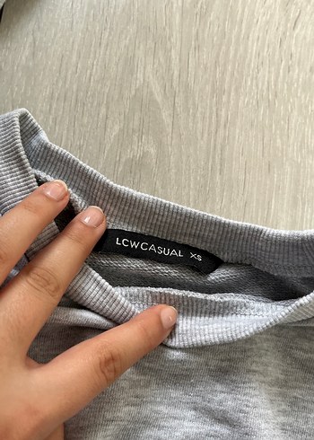 Gri Baskılı Kadın Sweatshirt - Görsel 2