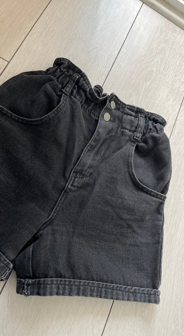 Kadın Siyah Mini Denim Şort - Görsel 3