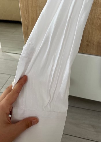 Beyaz Klasik Keten Erkek Gömlek - Görsel 2