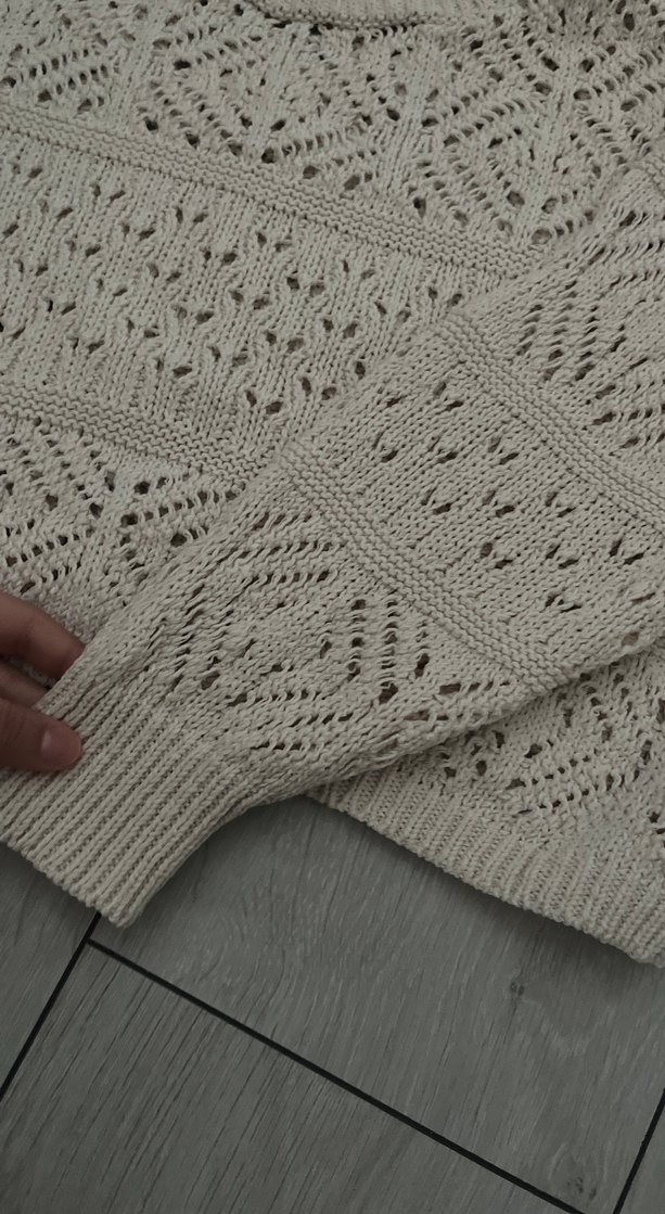 Gri Bohem Uzun Kollu Örgü Kadın Kazak - Görsel 3