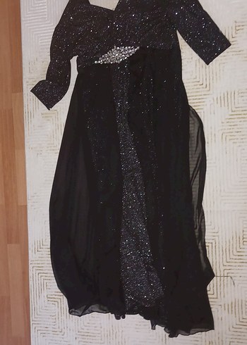 Siyah Drapeli Uzun Gotik Abiye Elbise
