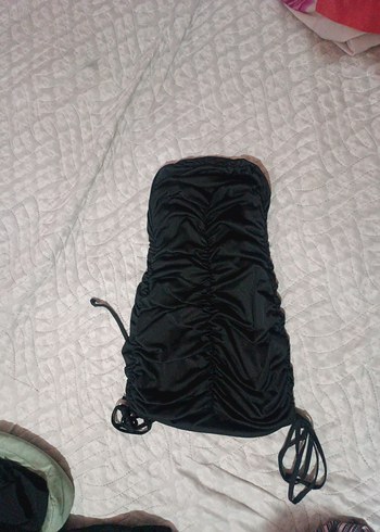 Defacto Siyah Straplez Midi Gotik Elbise