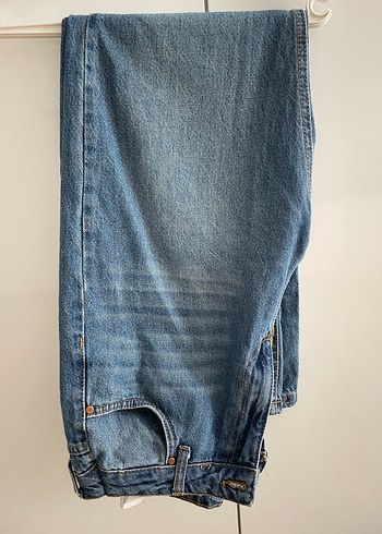 Kadın Mavi Straight Denim Bol Kesim Jean