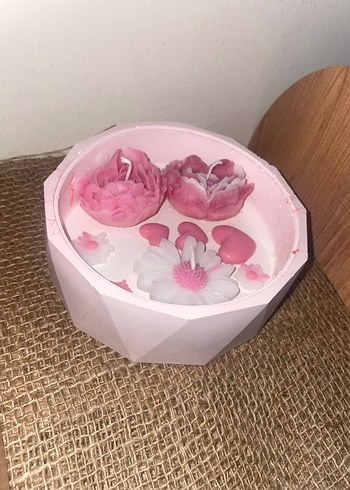 Diğer Pastel Pembe Dekoratif Mum Seti
