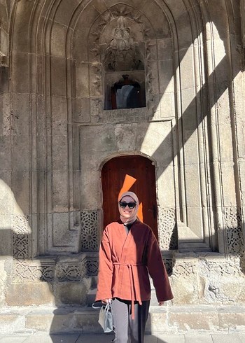 Deri Camel Rengi Kadın Kimono - Görsel 2