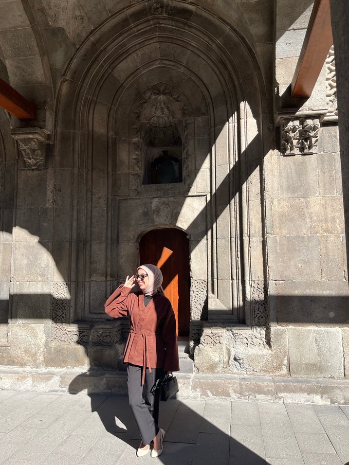 Deri Camel Rengi Kadın Kimono - Görsel 4