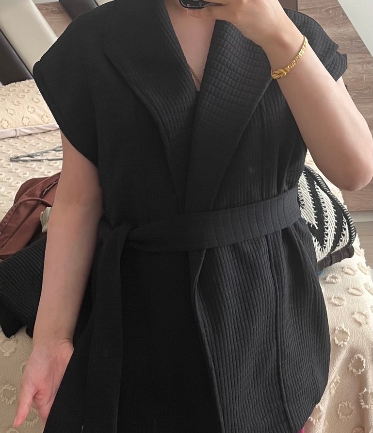 Siyah Yılan Desenli Midi Kadın Sabahlık - Görsel 4