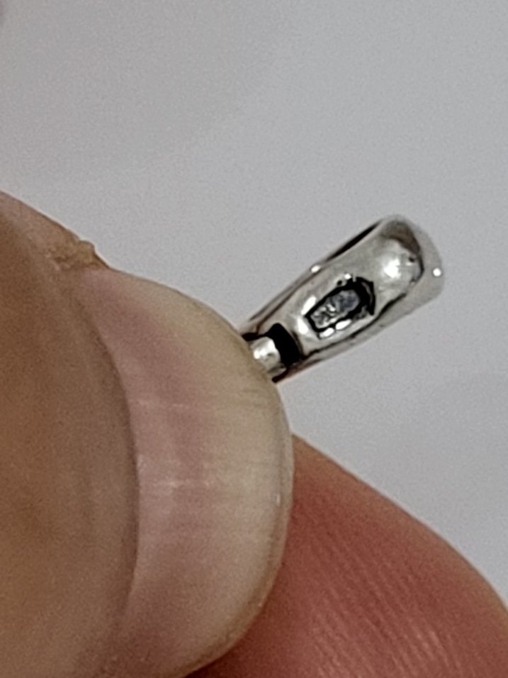 Siyah Taşlı Gotik Kolye Ucu gümüş - Görsel 4