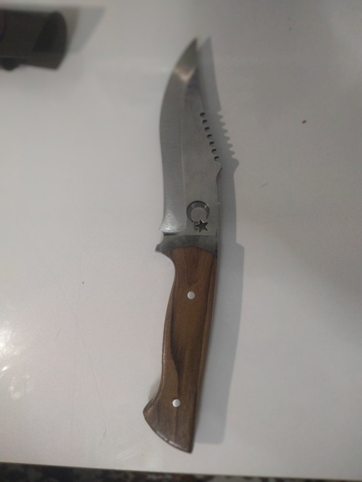 Kahverengi Ahşap Saplı Bıçak ve Kılıf - Görsel 2