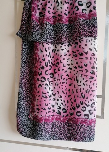 Pembe Leopar Desenli Bohem bayan fular yemeni yeni - Görsel 3