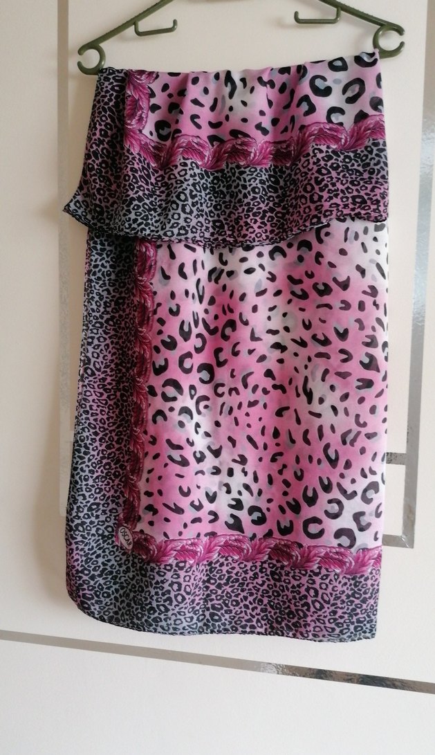 Pembe Leopar Desenli Bohem bayan fular yemeni yeni - Görsel 3