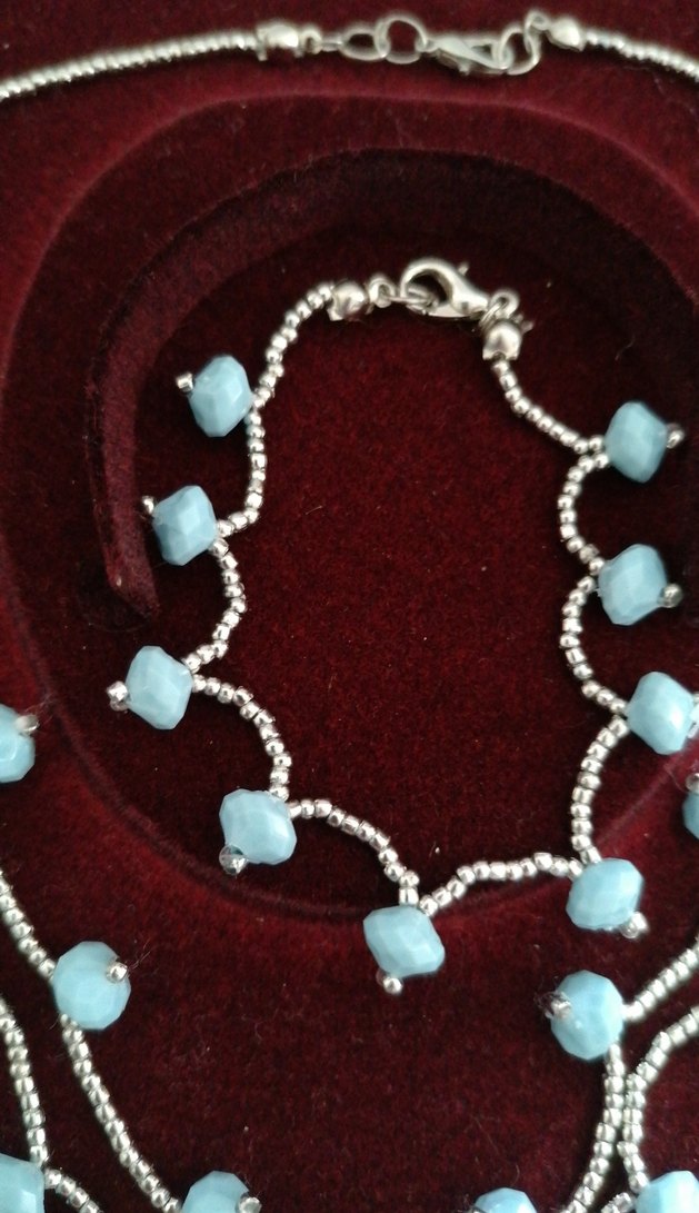 Turkuaz Boncuklu Kısa Bohem bayan takı seti yeni ürün - Görsel 4