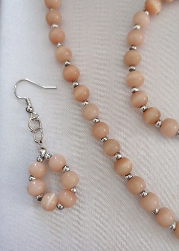 Sedef taştan şık tasarımlı bayan takı seti yeni ürün - Görsel 4