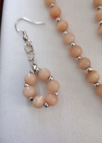 Sedef taştan şık tasarımlı bayan takı seti yeni ürün - Görsel 5