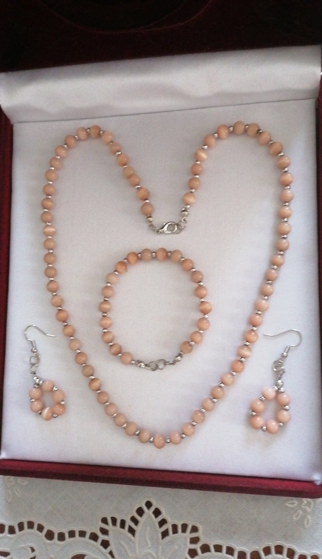 Sedef taştan şık tasarımlı bayan takı seti yeni ürün - Görsel 2