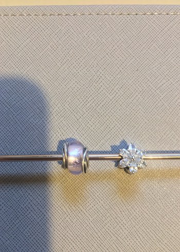 Pandora Etrafı çevrili  Pembe Murano charm - Görsel 2