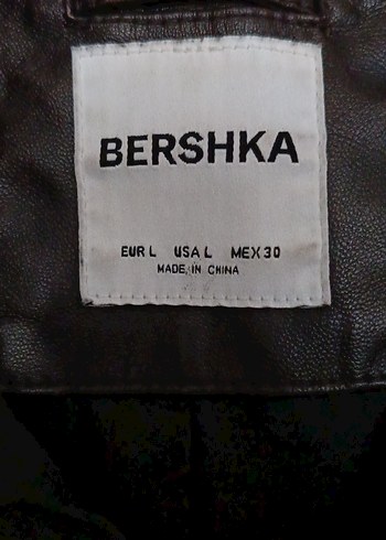 l Beden kahverengi Renk Kadın Kahverengi Deri Biker Ceket