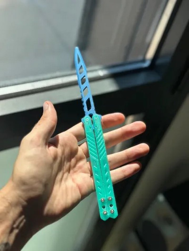 Renkli Kelebek Bıçak - Görsel 3