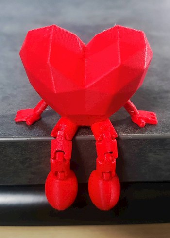 Kırmızı Kalp Figürlü Dekoratif Obje 3D YAZICI İLE BASILMIŞTIR - Görsel 3