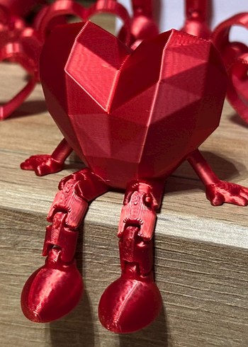 Kırmızı Kalp Figürlü Dekoratif Obje 3D YAZICI İLE BASILMIŞTIR - Görsel 2