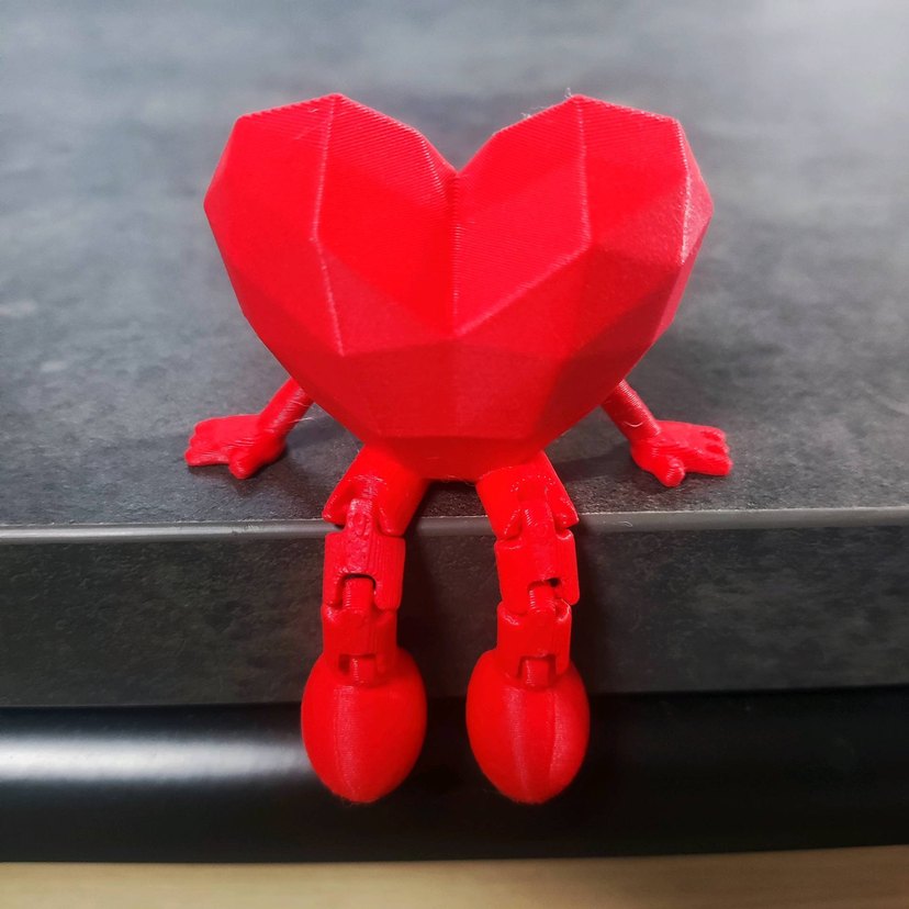 Kırmızı Kalp Figürlü Dekoratif Obje 3D YAZICI İLE BASILMIŞTIR - Görsel 3