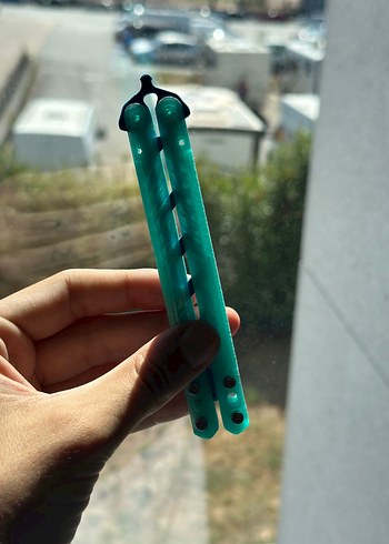 Turkuaz Renkli Kelebek Bıçak - Görsel 4