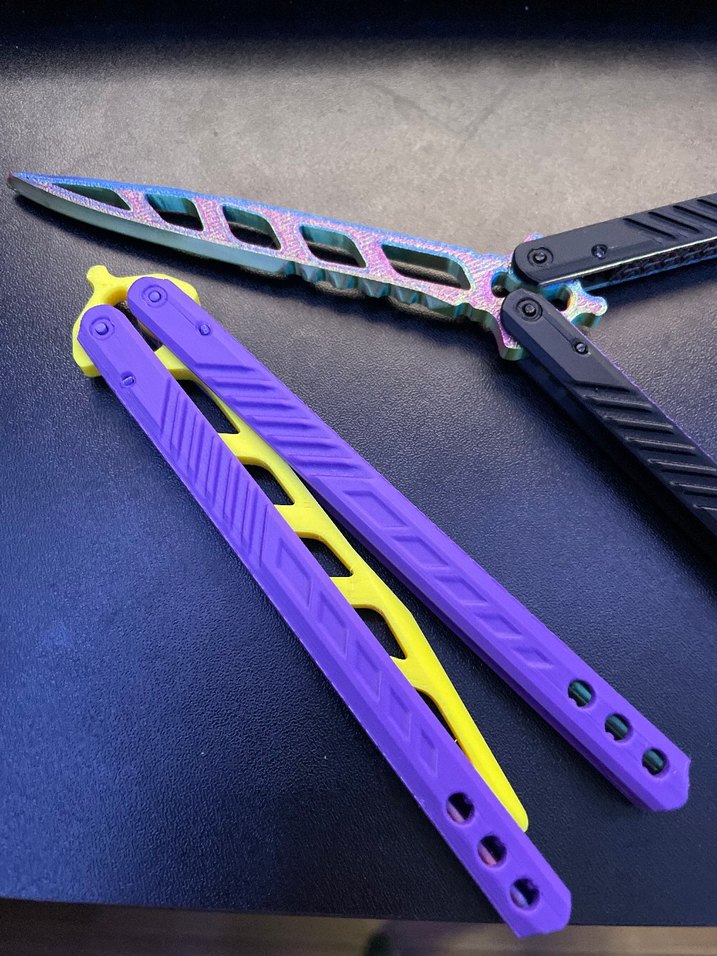 Turkuaz Renkli Kelebek Bıçak - Görsel 2