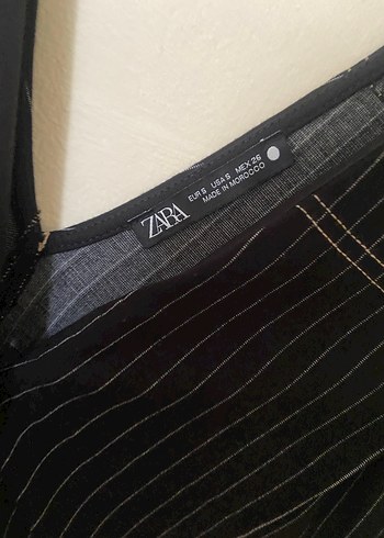 V Yaka Kolsuz Çizgili Uzun Elbise - Görsel 4