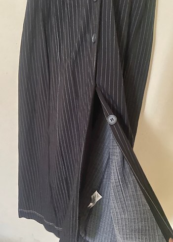 V Yaka Kolsuz Çizgili Uzun Elbise - Görsel 5