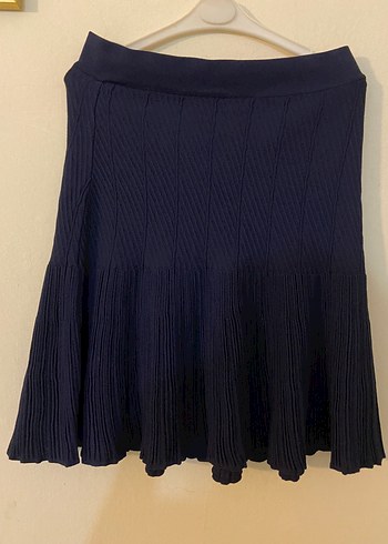 Kadın Lacivert Pilili Mini Etek - Görsel 3