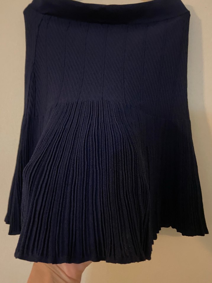 Kadın Lacivert Pilili Mini Etek - Görsel 5