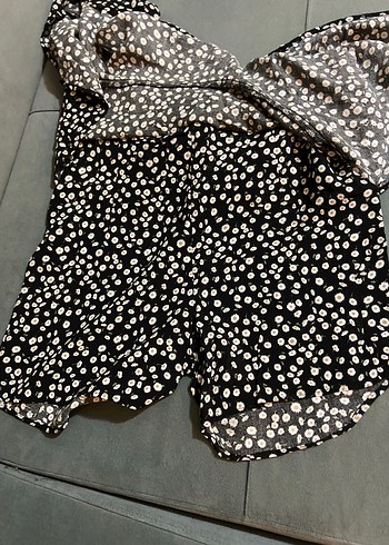 Puantiye Desenli Siyah Mini Etek - Görsel 2