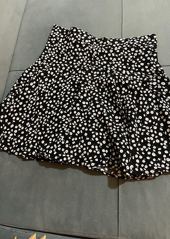 Puantiye Desenli Siyah Mini Etek - Görsel 4