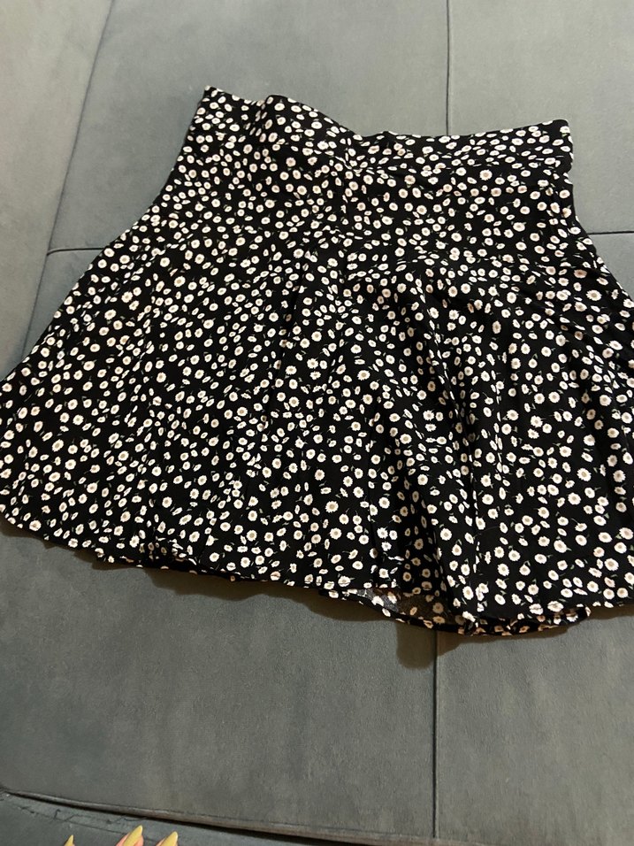 Puantiye Desenli Siyah Mini Etek - Görsel 4