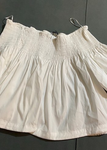 Zara Saten Volanlı Straplez Crop Bluz - Görsel 6