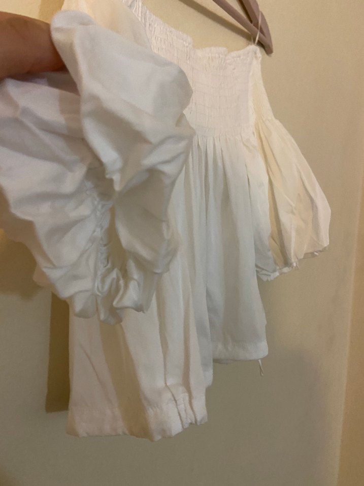 Zara Saten Volanlı Straplez Crop Bluz - Görsel 2