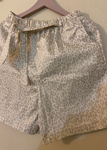 Bej Leopar Kısa Şort - Görsel 6