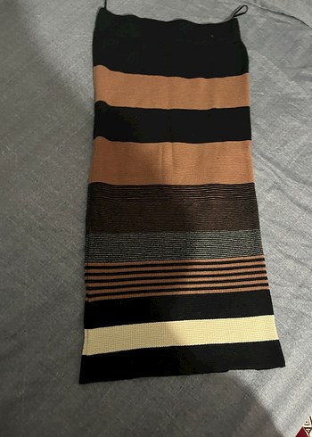 Çizgili renkli etek - Görsel 2