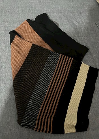 Çizgili renkli etek - Görsel 4