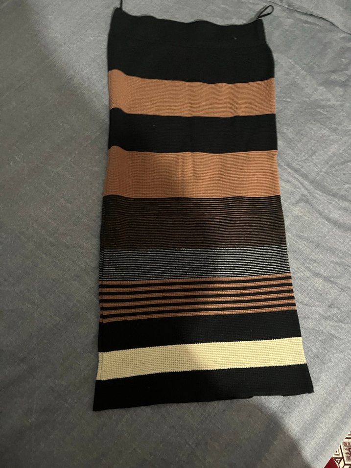 Çizgili renkli etek - Görsel 2